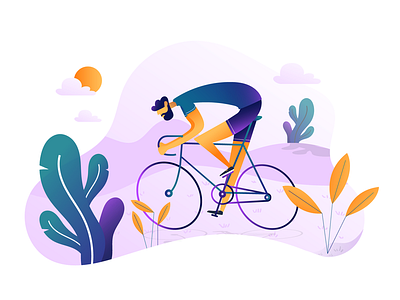 Cyclist illustration practices 03 design illustration uiux vector