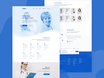 Health Care / Medical Service Full web Page Design header page health app health care illustration landing page logo design medical pharmaceutical mockup typography ui uiux ux web page web page design