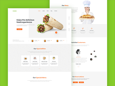 FOODISH | Restaurant web Page design app illustration restaurant typography ui uiux ux web