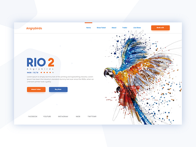 Angry bird RIO 2 - Hero Header angry bird design lending page minimal movie rio 2 typography ui uiux ux
