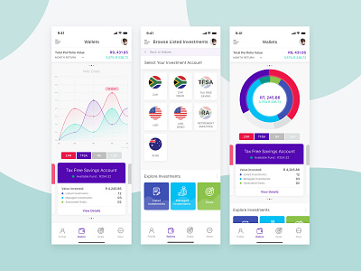 Investment App UI concept app design interaction interactive ios app ui uiux