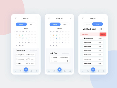 To Do List UI concept android android app app design illustration ios mockup typography ui uiux ux