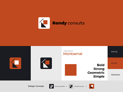 Randy Consults architecture brand identity branding construction company design illustration logo