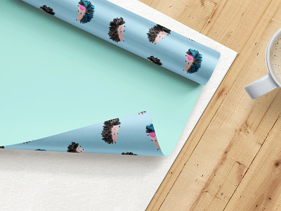 Gift Wrapping Paper animal character character design cosy design digital art drawing illustration packagingdesign wrapping paper