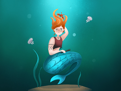 Mermay art character design digital art drawing illustration mermaid painting sea life