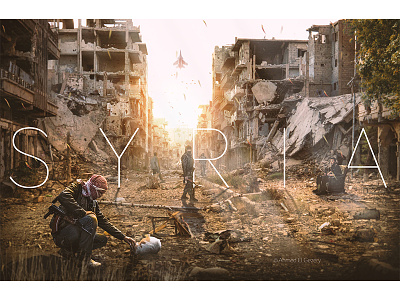 Will not retreat even a step (SYRIA) adobe art behance digital f16 man photomanipulation photoshop surreal syria war