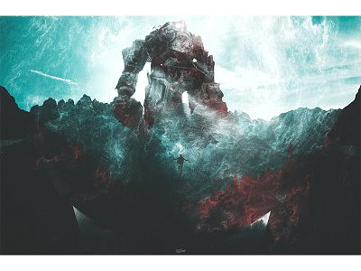 Greatness is a legacy adobe art behance blue digital girl mountain photomanipulation photoshop red robot surreal