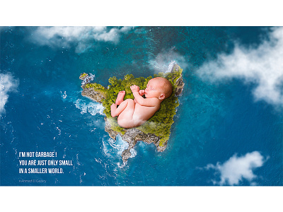 I'M NOT GARBAGE ! adobe art baby behance clouds digital girl island photomanipulation photoshop sea surreal