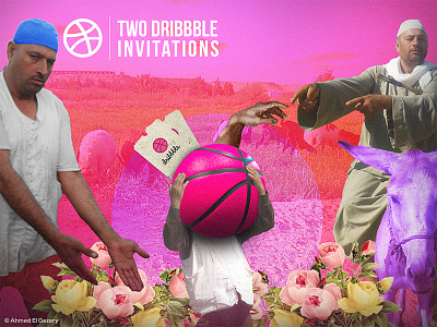 Dribbble invitations ball dribbble egypt farmer grass invitations photomanipulation photoshop pink vintage