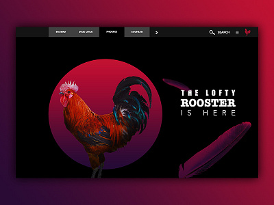 Lofty rooster art design digital illustration landing page photomanipulation red rooster sketch ui vector web design