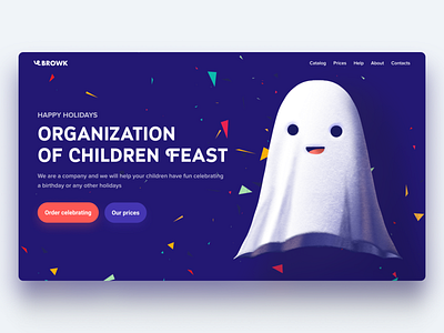 Concept for holidays agency agency cartoon design ghost hero page holidays illustration interface typography ui web