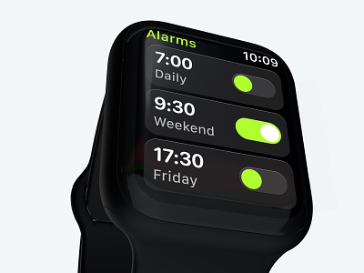 Alarms 3d alarm apple apple watch ios smart thing switcher toggle ui watches watchos
