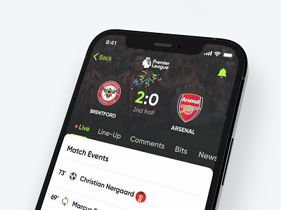 Football streaming platform arsenal barca barcelona comments football graphic design instagram interface live logo messi psg reaction typography ui ux