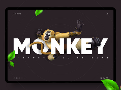 Kung Fu Panda — Monkey design hero hero page interface kung fu panda monkey ui web