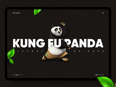 Kung Fu Panda cartoon clipart design hero hero page interface kung fu panda monkey ui web