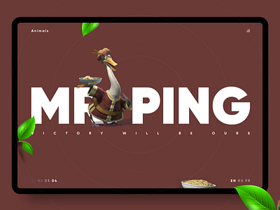 Kung Fu Panda — Mr. Ping cartoon clipart design hero hero page interface kung fu panda monkey ui web