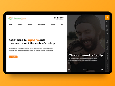 Design for a charity site charity design interface ui web