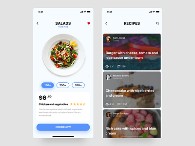 Food app app card design food food app human interface interface ios typography ui ux