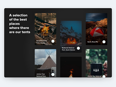 Collection of places design interface typography ui ux web