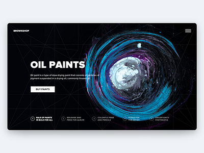 Paint shop branding design hero hero page interface typography ui web