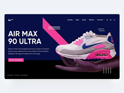 AirMax Hero Page card design hero hero page interface nike nike air max shoes typography ui web