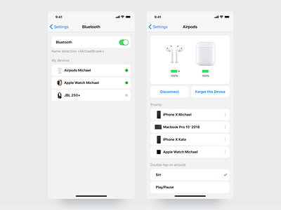 Airpods Settings airpods animation apple card design interface ui ux