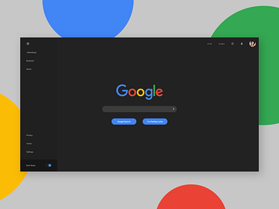 Google Redesign - Dark with menu open creative dark mode design google graphic design interface redesign sketchapp ui ui design uiux ux ux design visual
