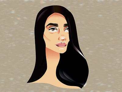 Portrait flat grain illustration modern portrait style vector vintage