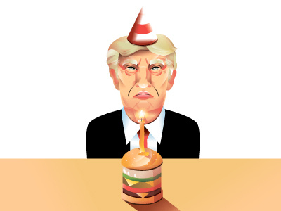 political card illustration political portrait trump vector