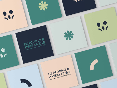 Reaching Wellness branding business cards coach design graphic design health logo reaching vector wellness