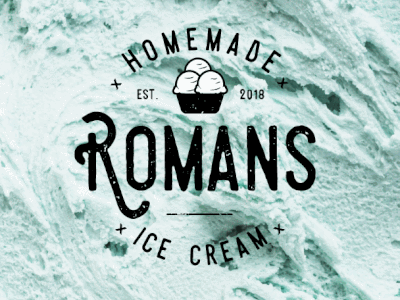 Romans Ice Cream animated animation branding design gif ice cream icecream illustration logo type typography vector