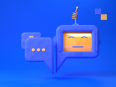 Let a bot do the talking. 3d animation illustration low poly objectivity