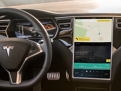 Tesla Interface Concept automotive car concept infotainment tesla ui ux vehicle