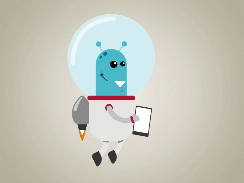 Alien Cosmonaut after effects animation character character design flat illustration motion vector