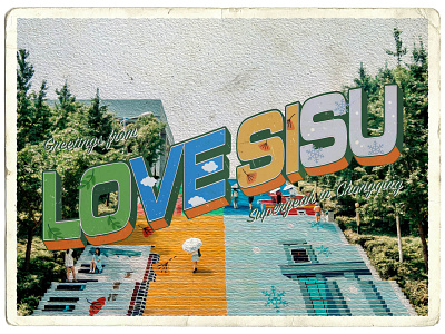 LOVE SISU POSTCARD practice superyeah text effect