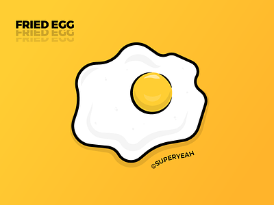 FRIED EGG design illustration practice superyeah