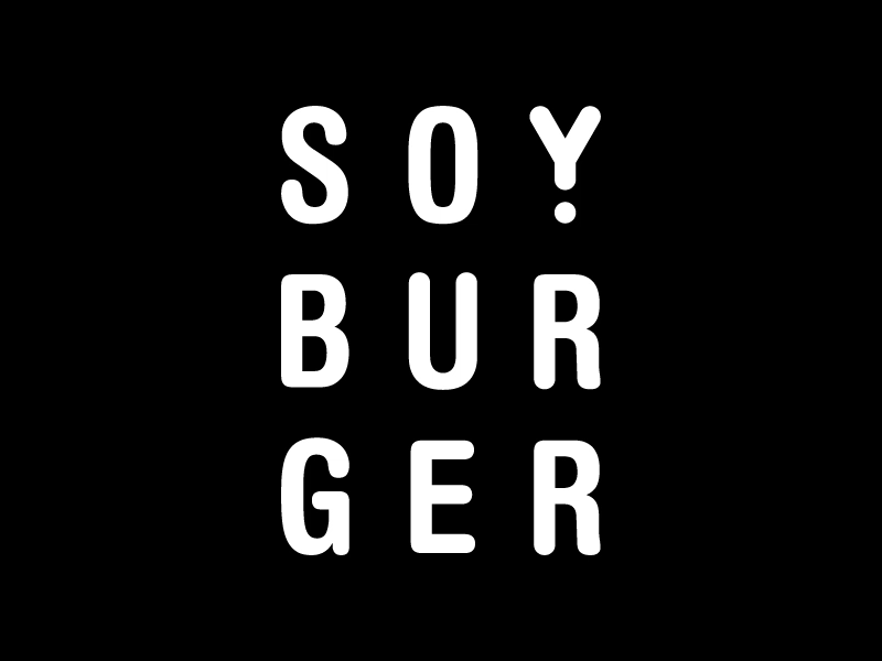 SoyBurger animation black and white duocolor hamburger logo minimalist monochromatic simple soyburger