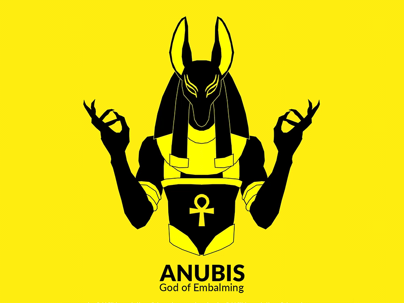 Anubis, God of Embalming after effects animation anubis black god god of embalming minimalist simple yellow