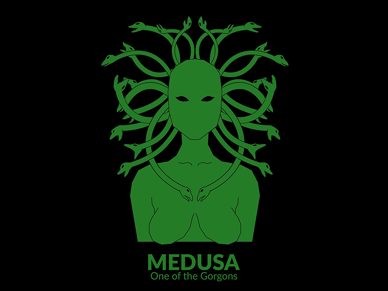 Medusa, One of the Gorgons after effects animation illustration minimalist motion graphics mythology simple