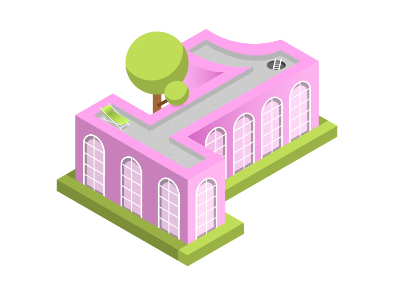 One Isometric House architecture house design house isometric vector illustration minimalist simple