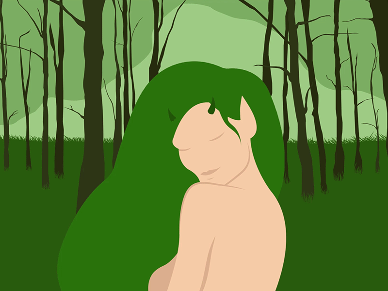 Earth Witch after effects animation earth illustration minimalist movement nature simple vector witch witchcraft woman woods