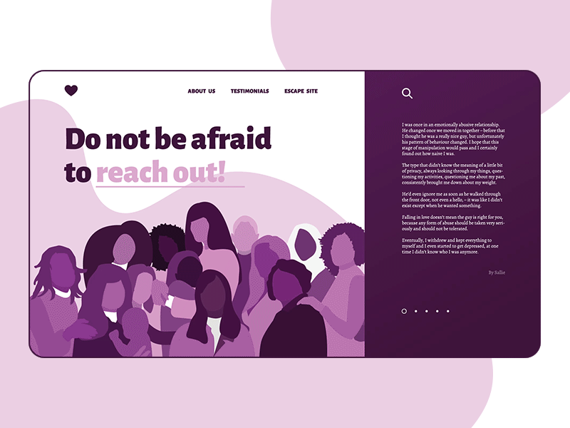 Women's Safe House Website illustration illustrator purple safehouse ui ui ux ui design webdesign website