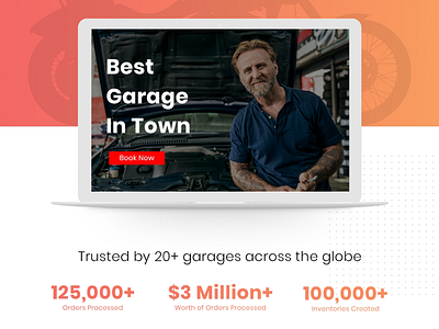 Landing Page Design for Garage Management Software garage garage management software landing page landing page design software software design ui design uiux website design website development