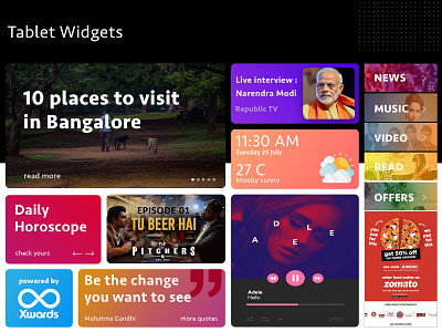 Tablet Widget Design - BrandzGarage app design brandzgarage design design agency mobile app design mobile application design music player news startup ui ui ux ui design uidesign uiux ux widget