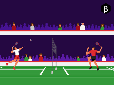 Character Illustration - Badminton Match