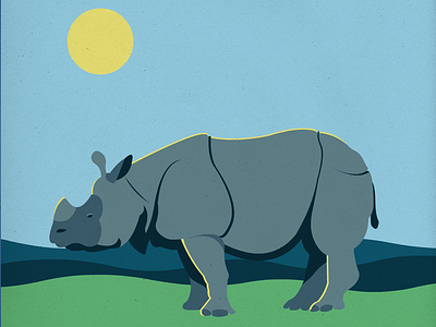 Endangered 30 Greater One-Horned Rhino 100dayproject 100endangeredspecies endangeredspecies illustration the100dayproject