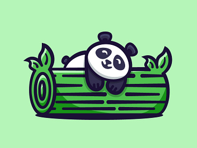 Pandalicious animal bamboo cute design green illustration nature panda