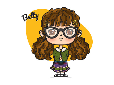 Character Betty, the Ugly One colorful girl graphic design illustration art ilustration