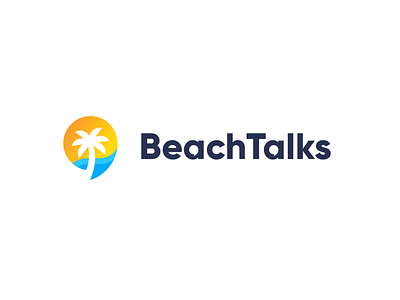 Beach Talks app applogo beach branding bubble chat design graphic design logo podcast talks