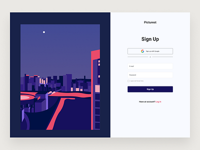 Sign Up 001 daily ui daily ui 001 dailyui desktop illustraion login sign up